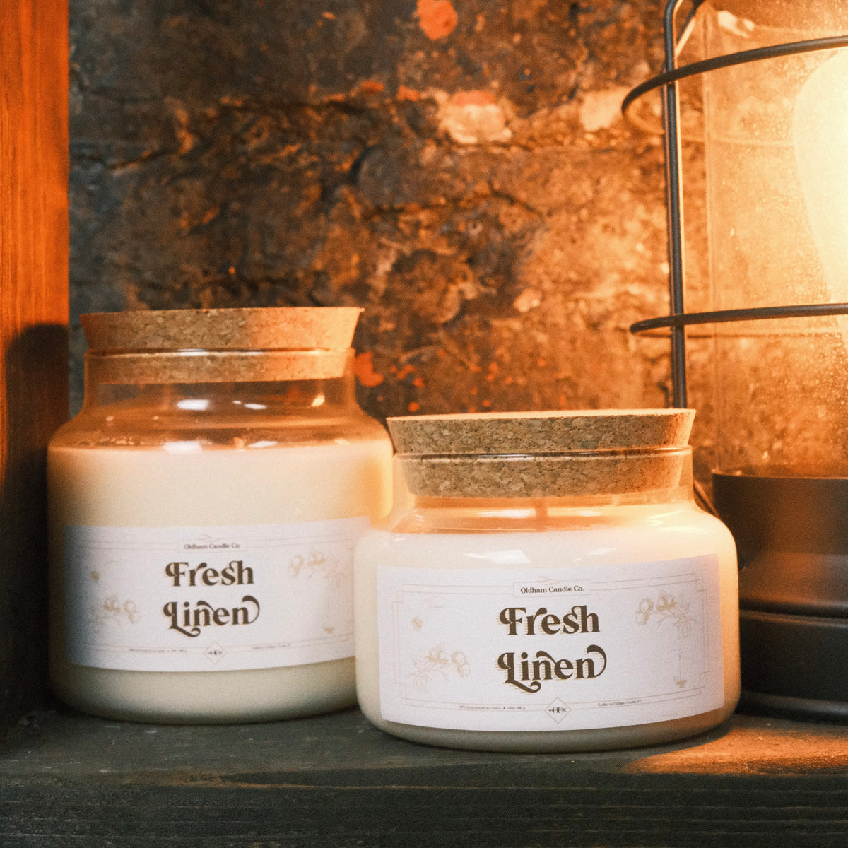 Fresh Linen Scented Candle – OldhamCandleCo